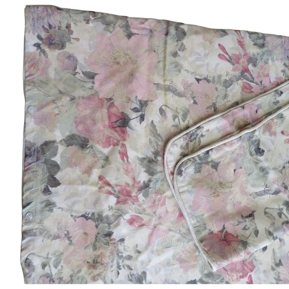 Vintage Custom-Made Twin Duvet Sham Set Pink Floral Tapestry Mid Century Modern - Picture 5 of 8